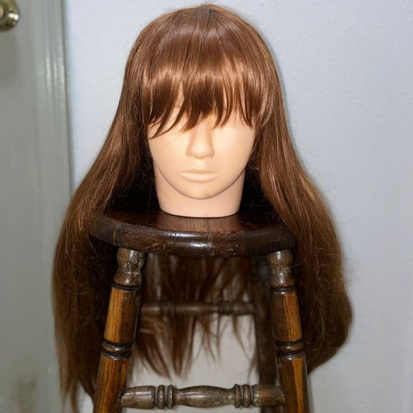 29" Light brown with blonde highlights Color Wig, Silky Straight with bangs New - Picture 1 of 7